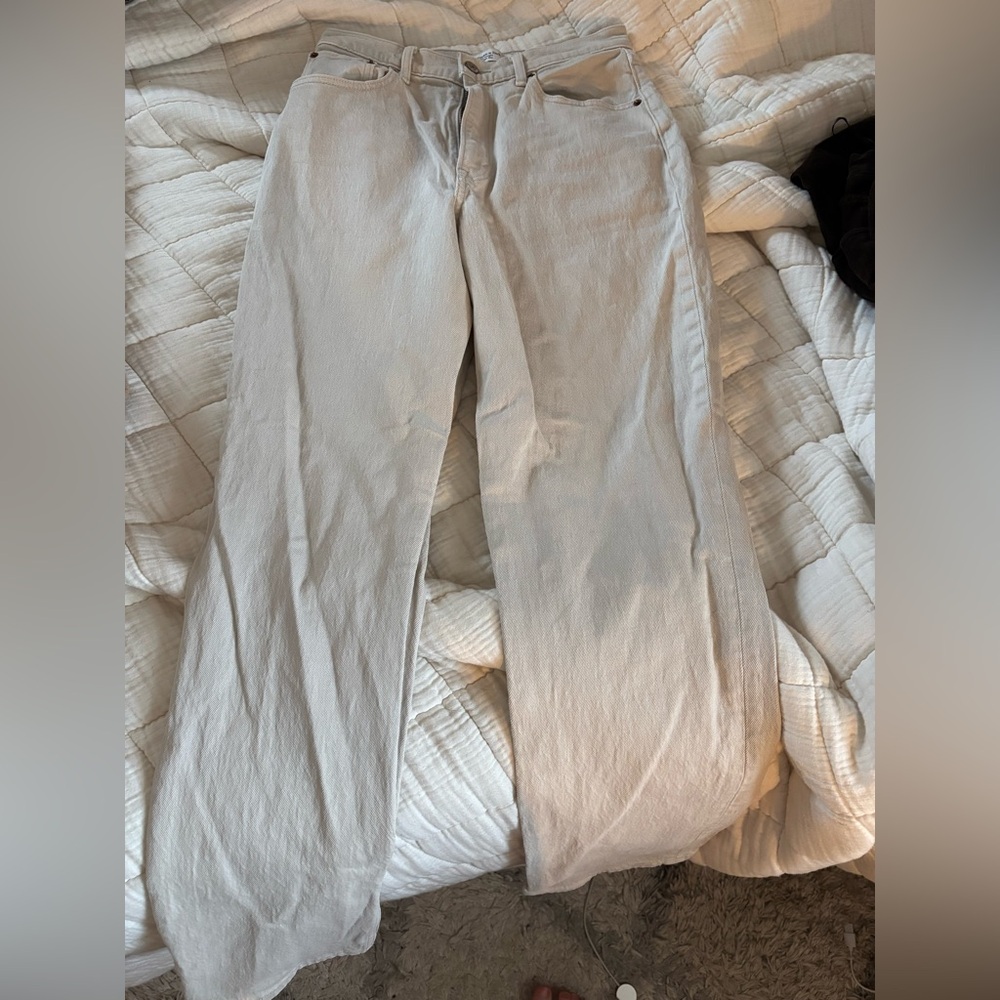 Abercrombie & Fitch Cream the 90s straight ultra high rise
